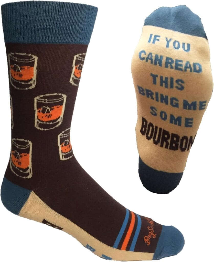 If You Can Read This Bring Me Some Bourbon Men’s Socks | Bourbon Gift for Men Funny Novelty Fashion Dress Socks | Unique Gifts for Bourbon Whiskey Lovers